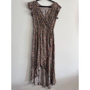 Grecerelle Floral High Low Maxi Dress Womens Small Brown Coastal cowgirl maxi